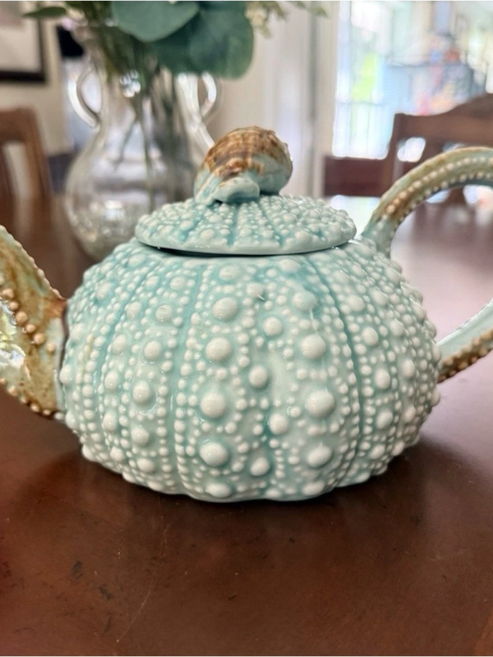 Blue Sky Ceramics Discontinued Sea Urchin Turquoise Teapot 14629